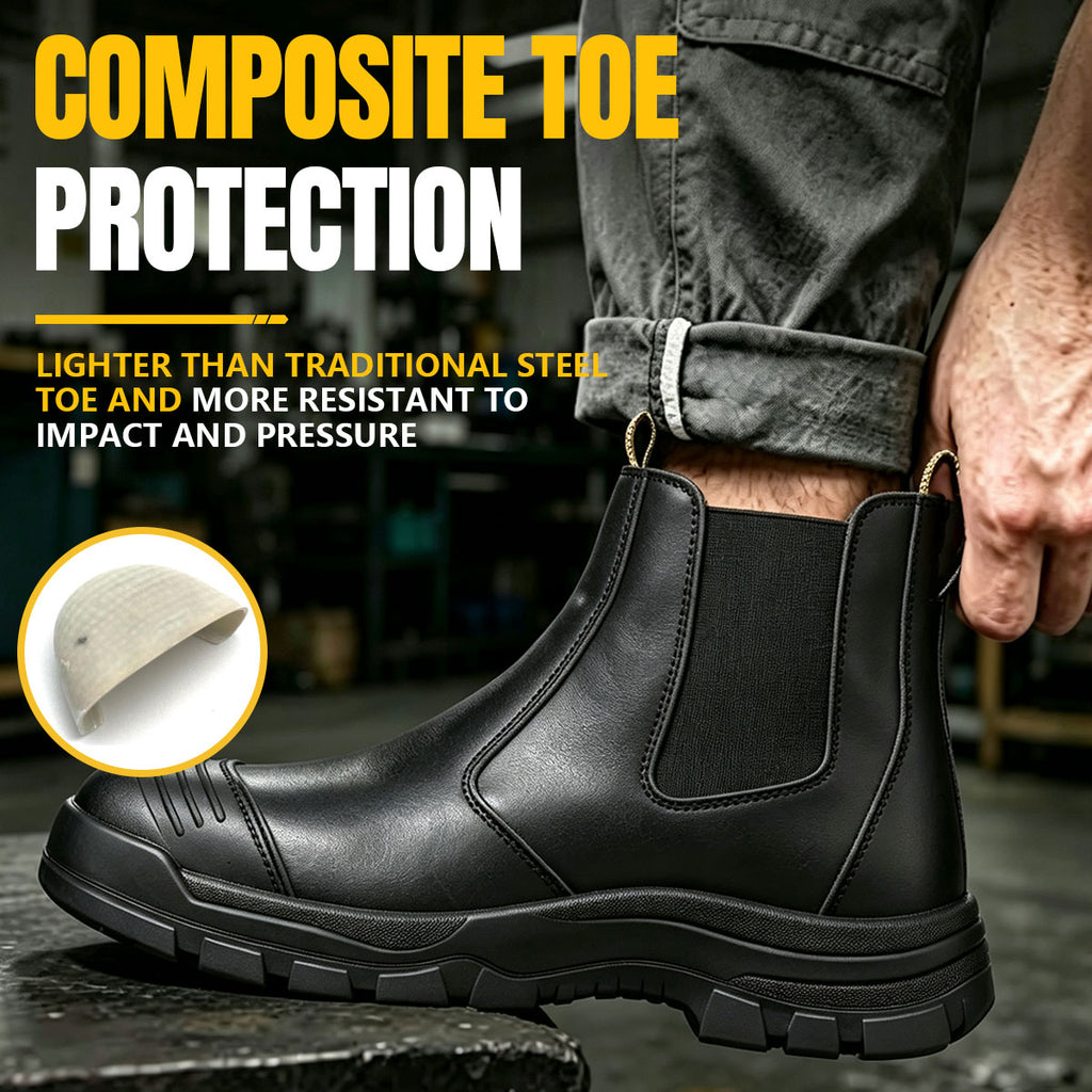 HANDMEN Composite Toe Injection PU Chelsea Work Boot - LV822