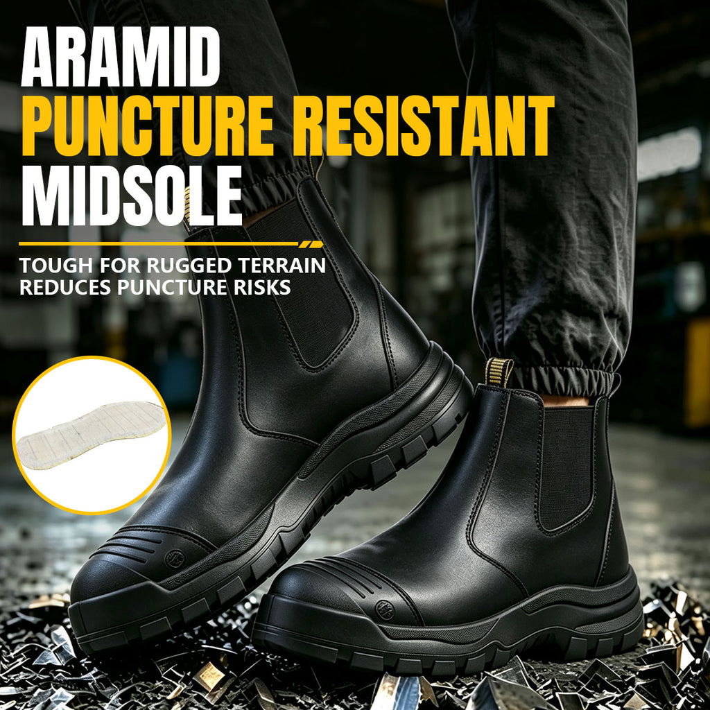 HANDMEN Composite Toe Injection PU Chelsea Work Boot - LV822