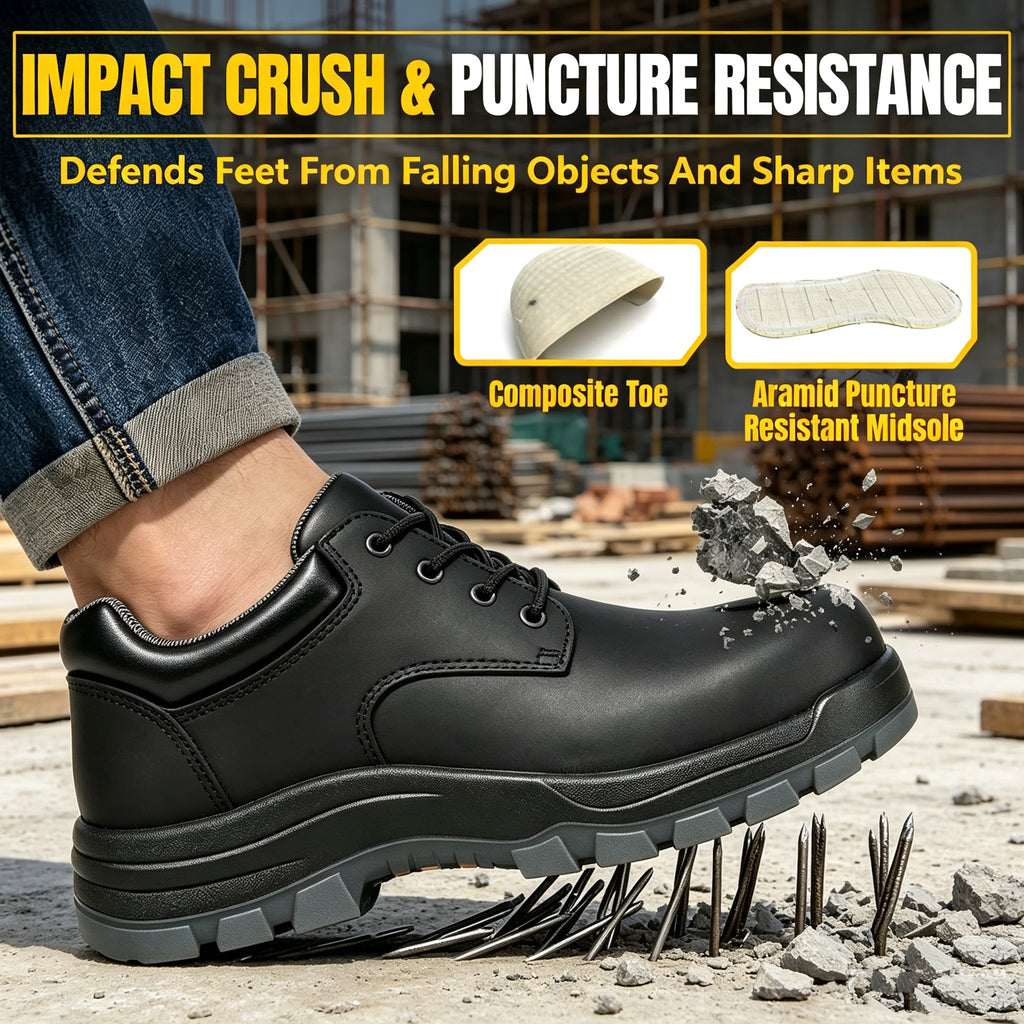 HANDMEN Composite Toe Work Shoe - 61N01BK-EE