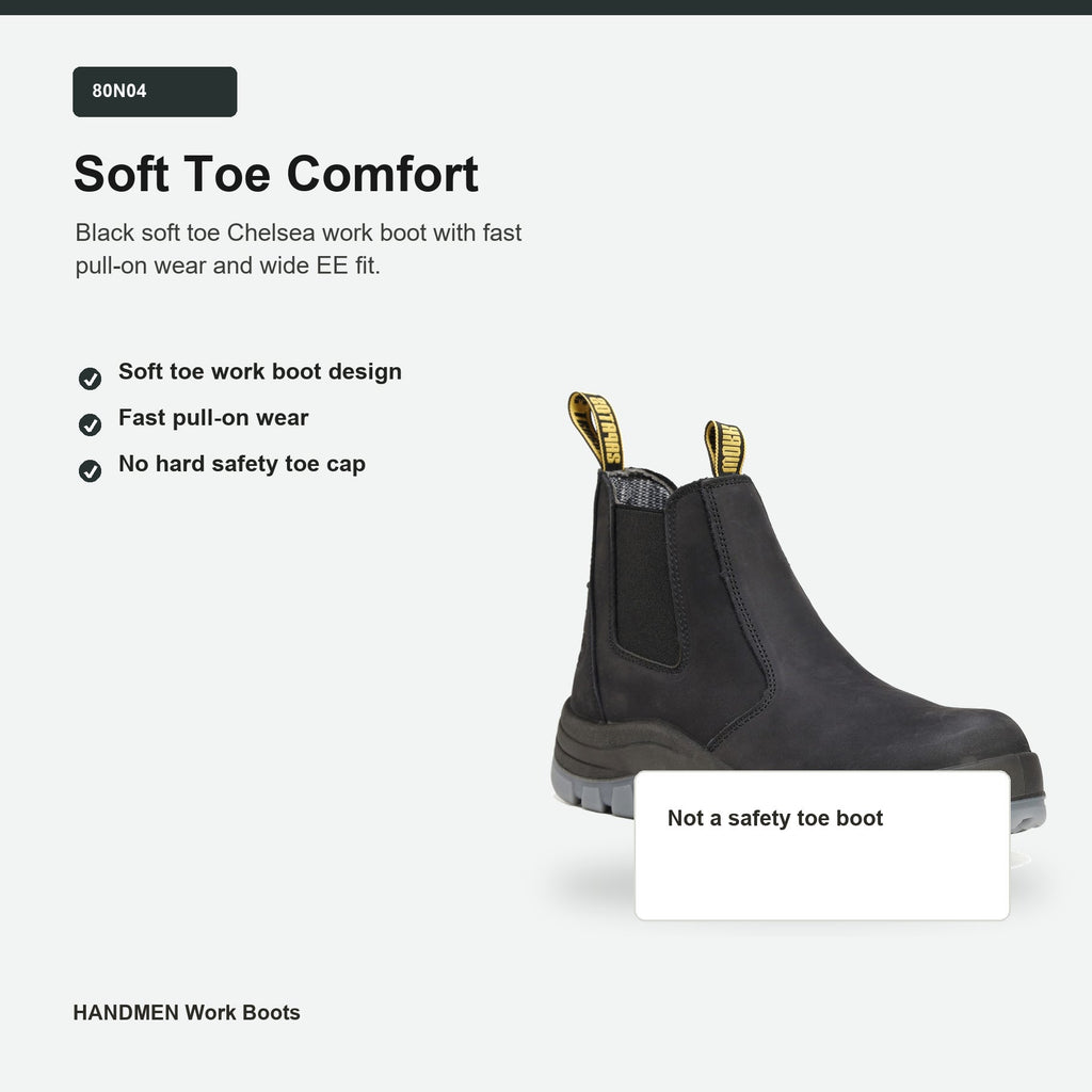 HANDMEN 80N04 soft toe comfort feature graphic