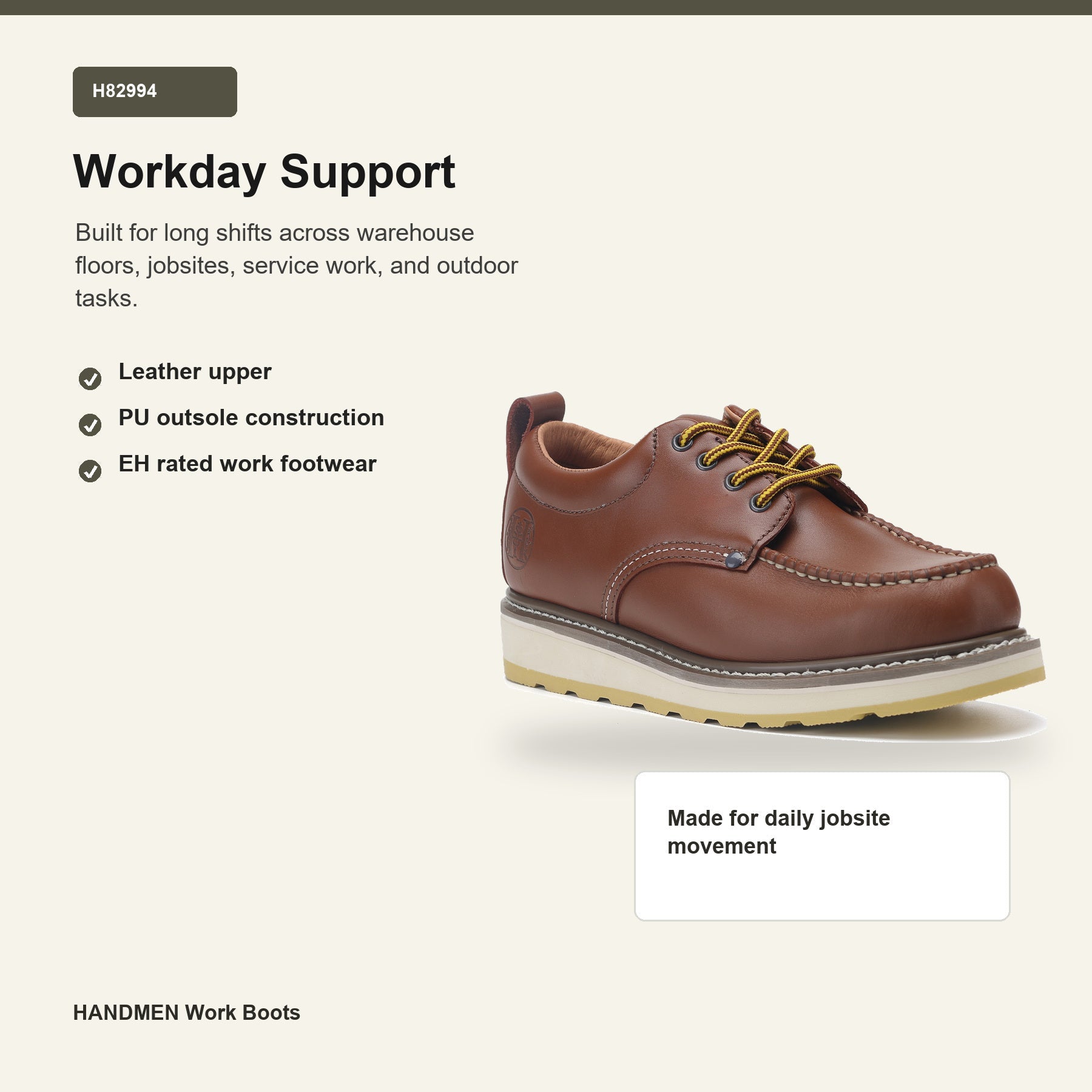 HANDMEN H82994 workday support feature graphic