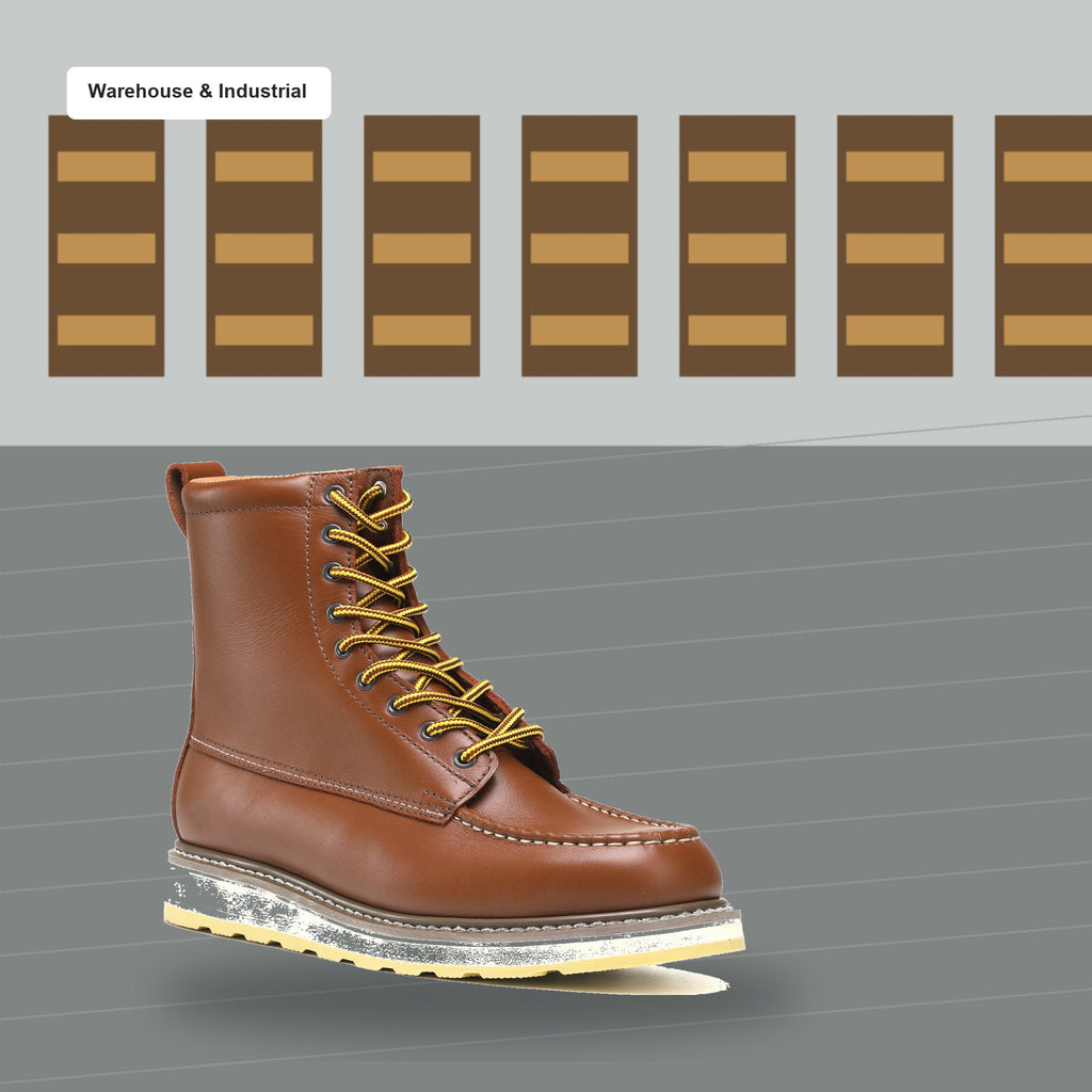 HANDMEN H86994 brown soft toe eight inch work boot for warehouse and industrial work