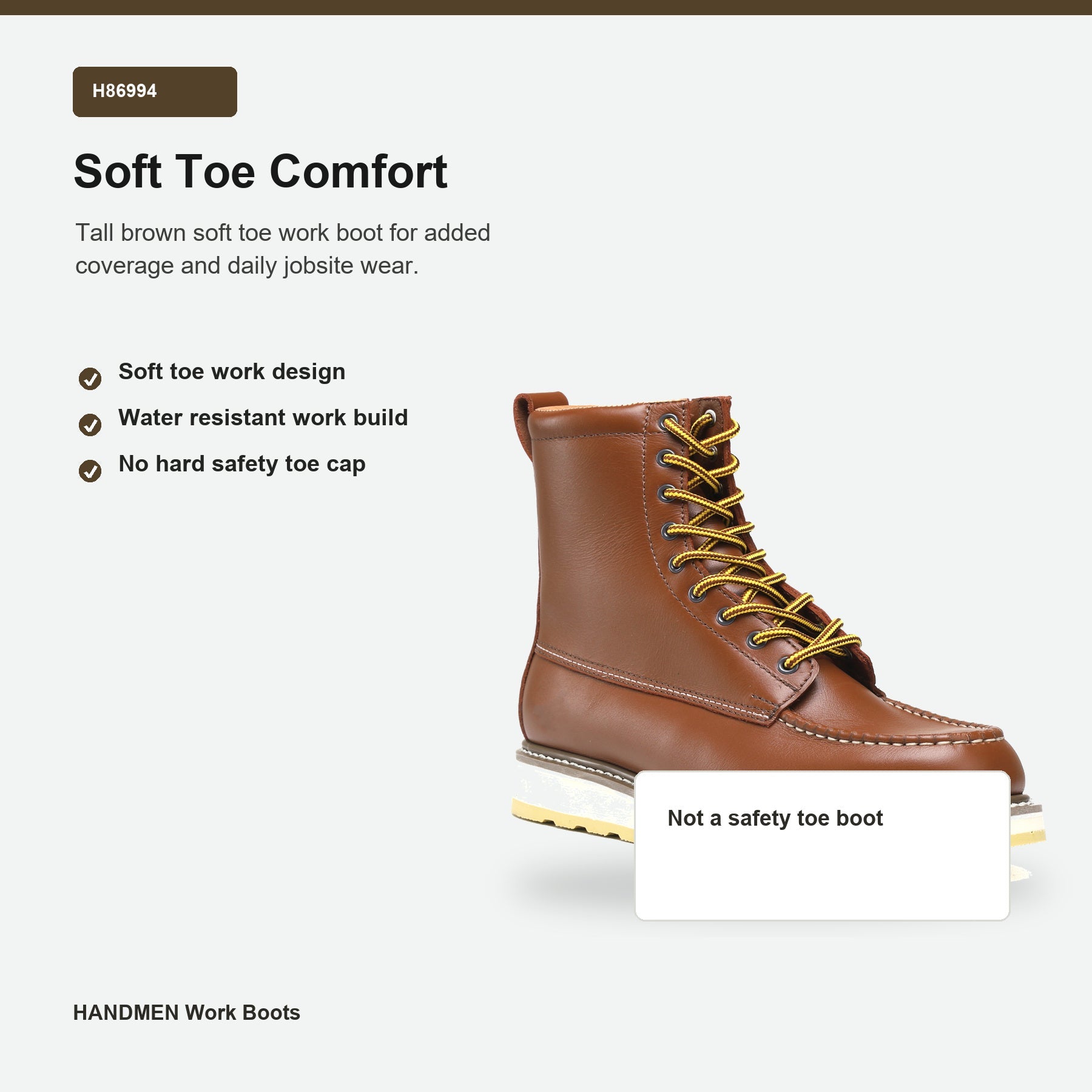 HANDMEN H86994 soft toe comfort feature graphic