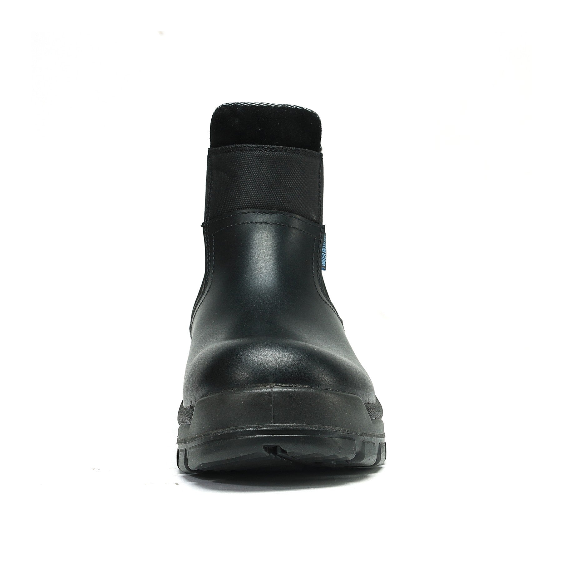 HANDMEN 80M02 soft toe black slip on work boot rear view