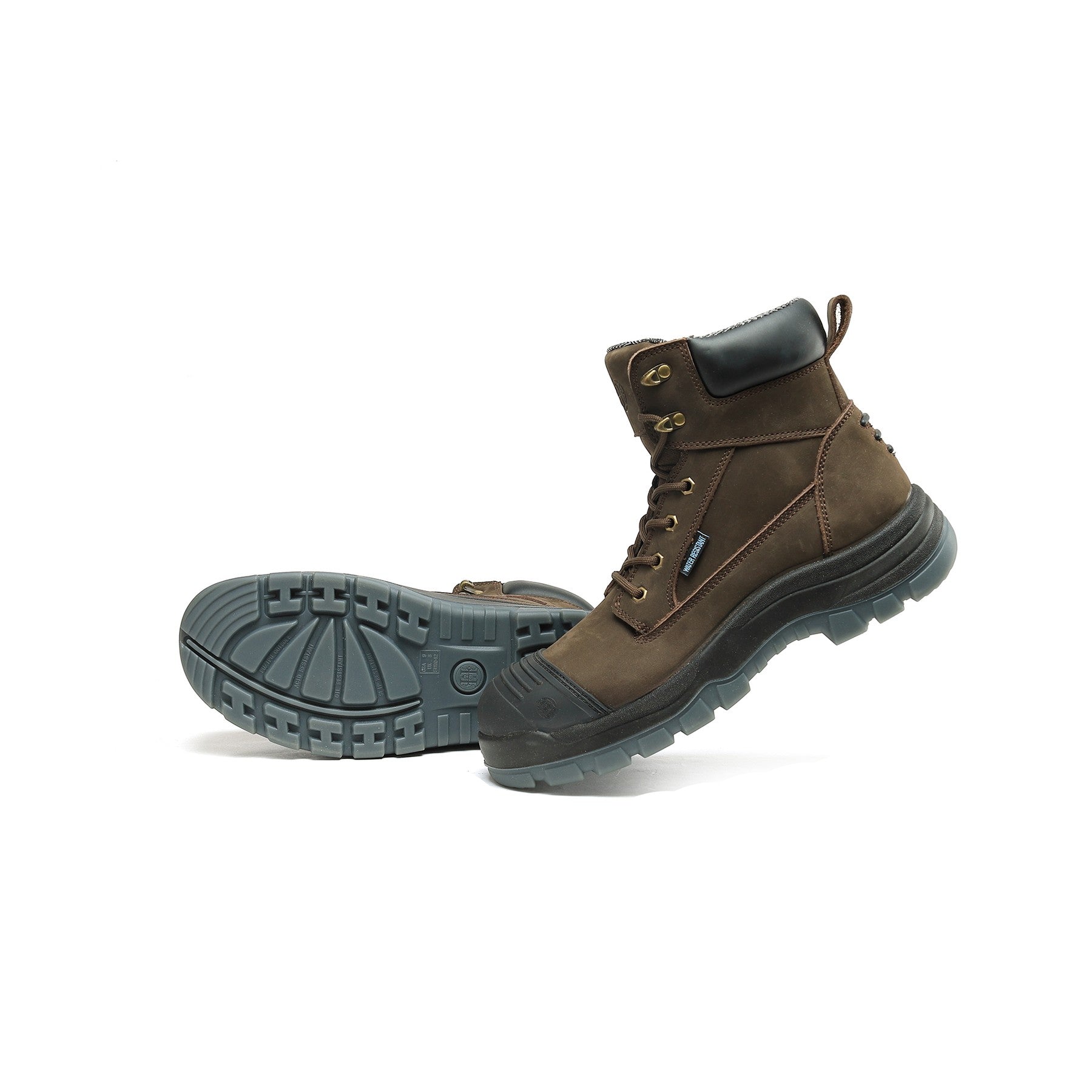 HANDMEN 81N02 brown fiberglass composite toe lace-up work boot image 5