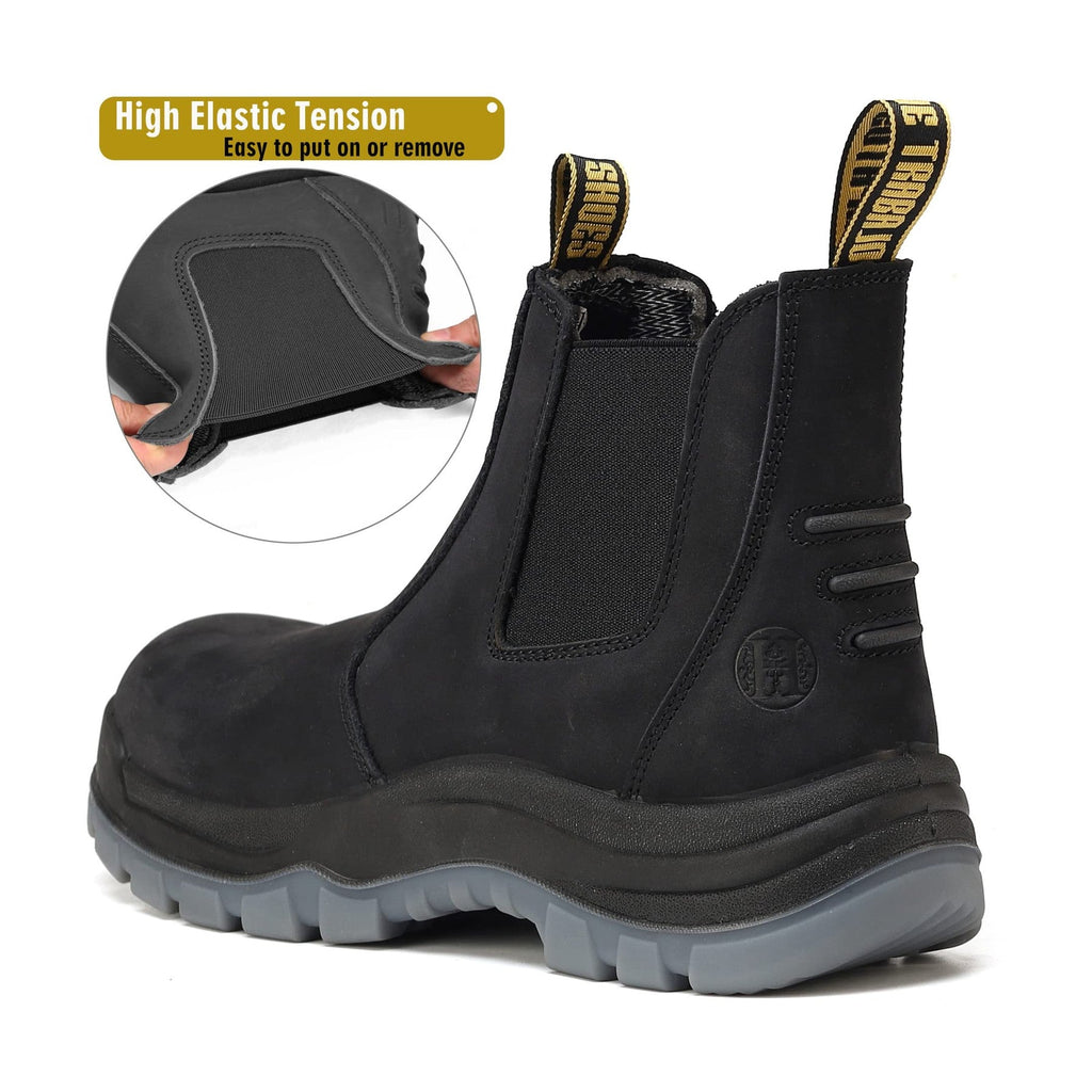 HANDMEN 81N04 black fiberglass composite toe slip-on work boot image 2