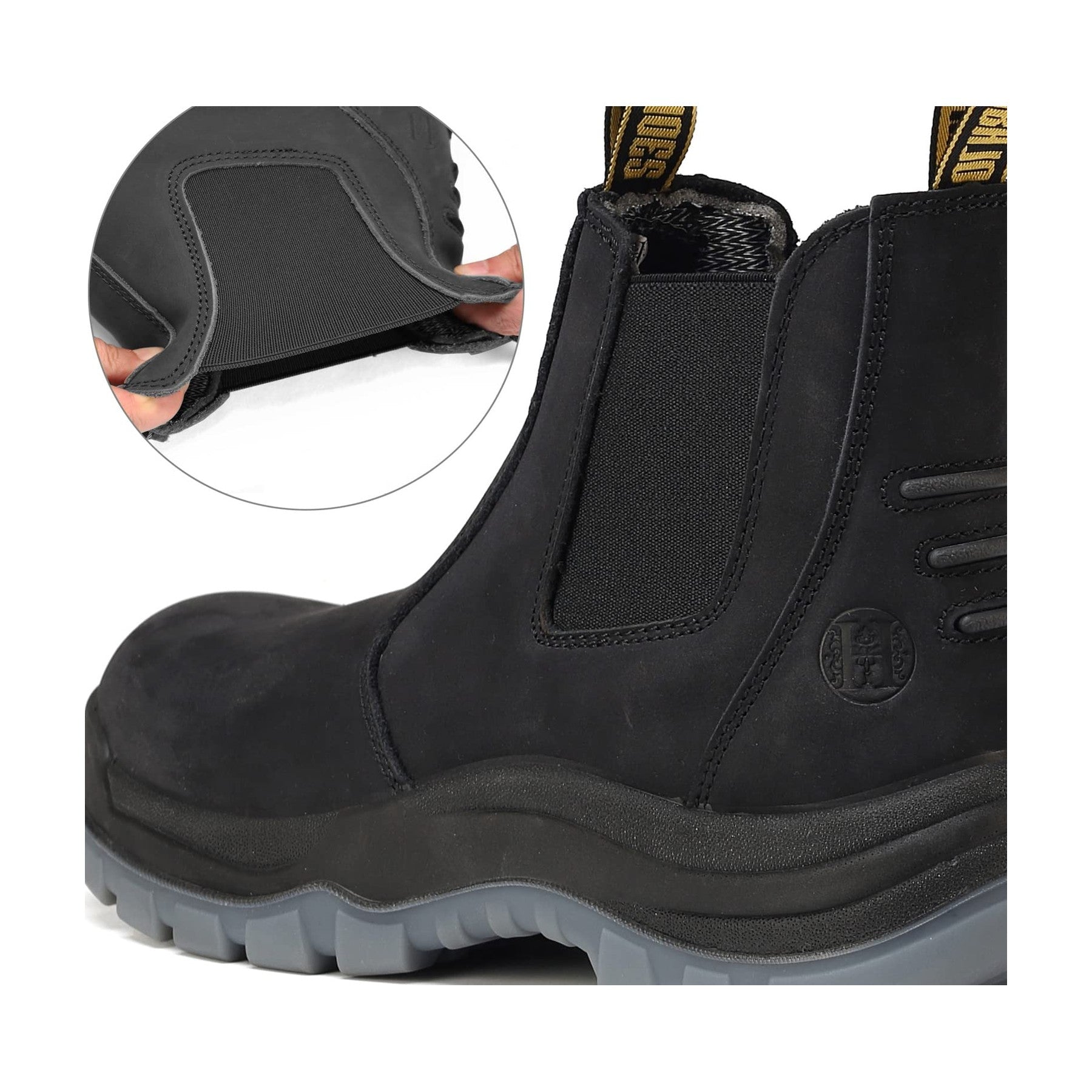 HANDMEN 81N04 black fiberglass composite toe slip-on work boot image 4