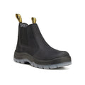 HANDMEN 81N04 black fiberglass composite toe slip-on work boot on white background, toe facing right