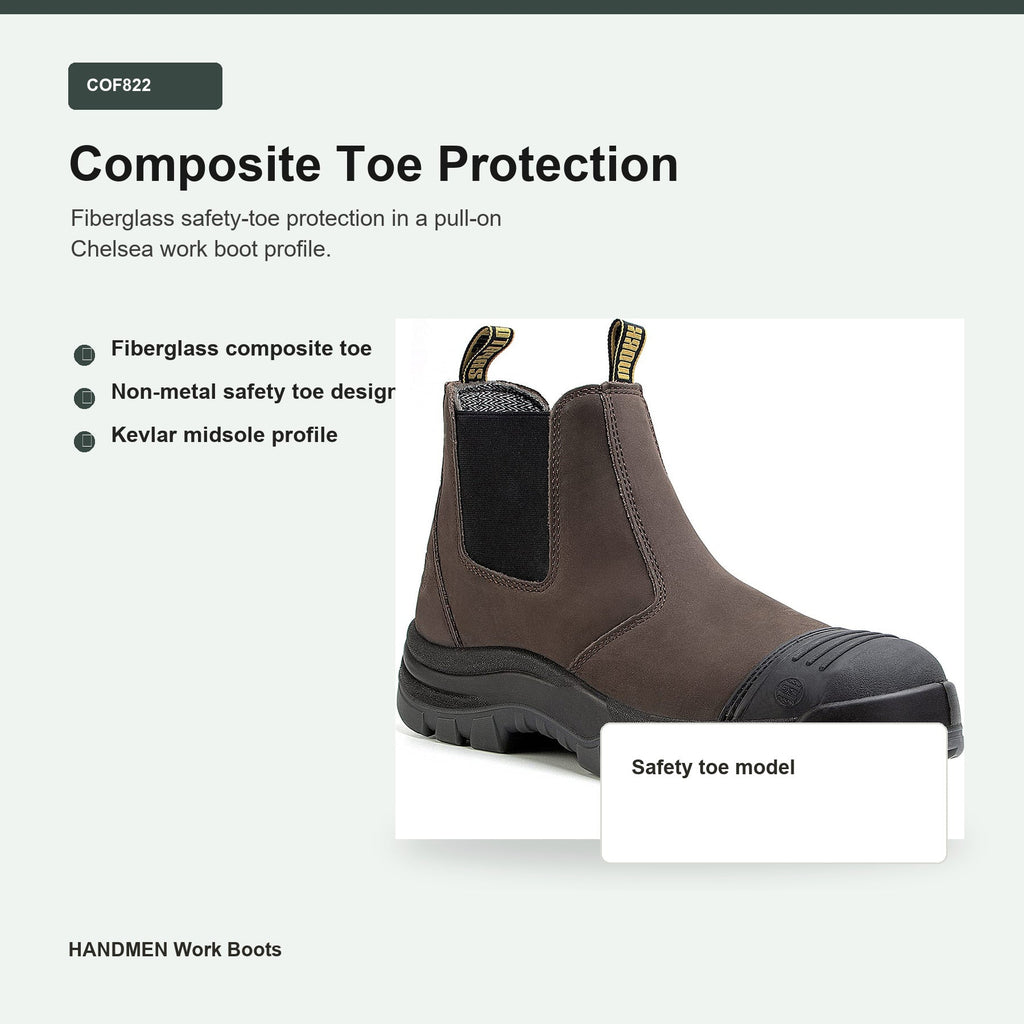 HANDMEN COF822 fiberglass composite toe protection feature graphic