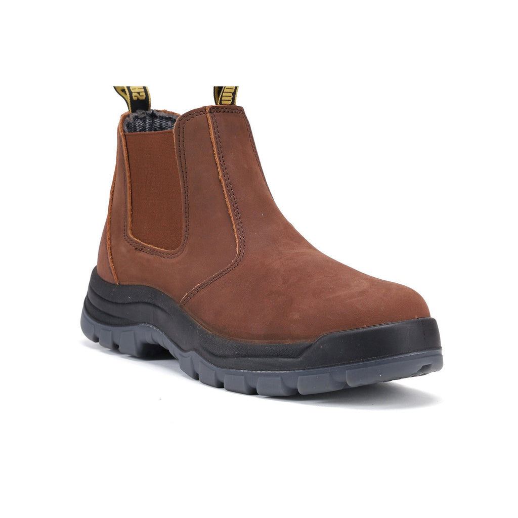 HANDMEN CRZ802 soft toe Chelsea work boot leather detail