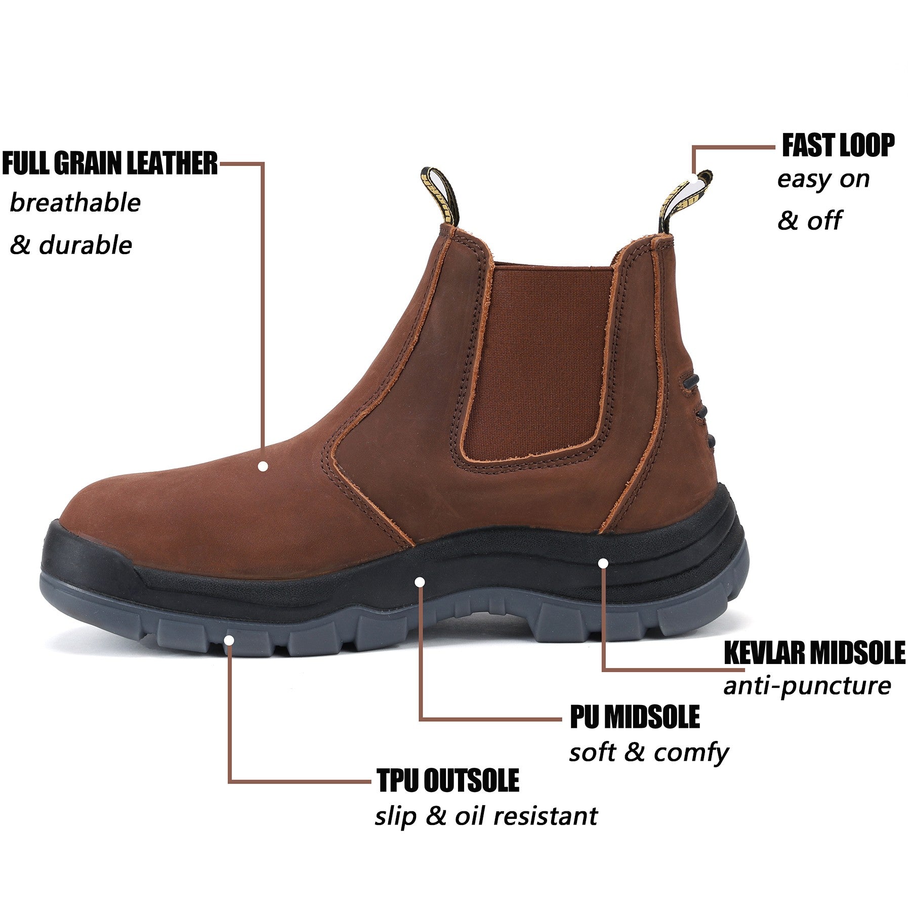 HANDMEN CRZ fiberglass composite toe Chelsea work boot jobsite scene - CRZ822