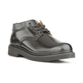 HANDMEN H82102 black soft toe Oxford work shoe on white background