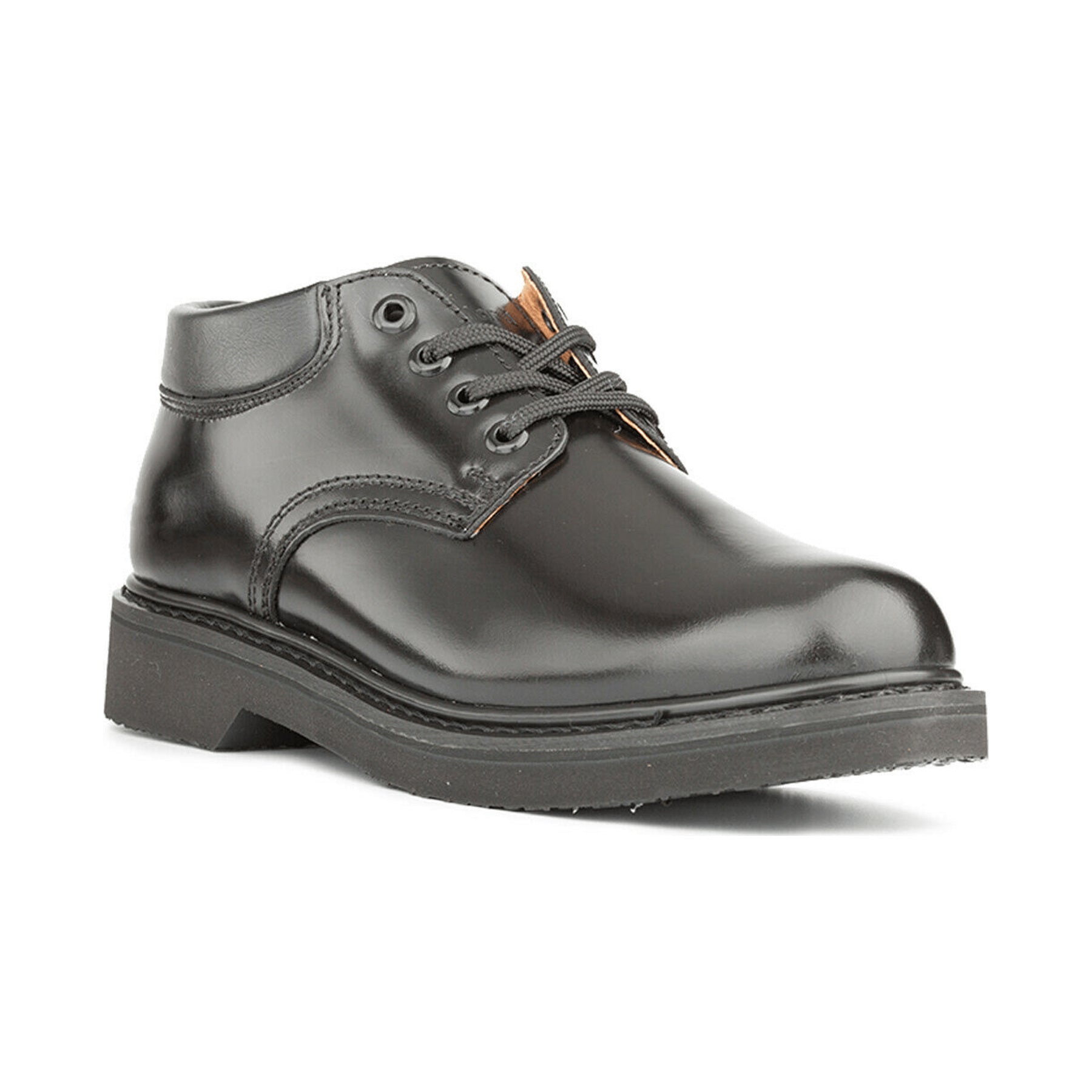 HANDMEN H82102 black soft toe Oxford work shoe on white background
