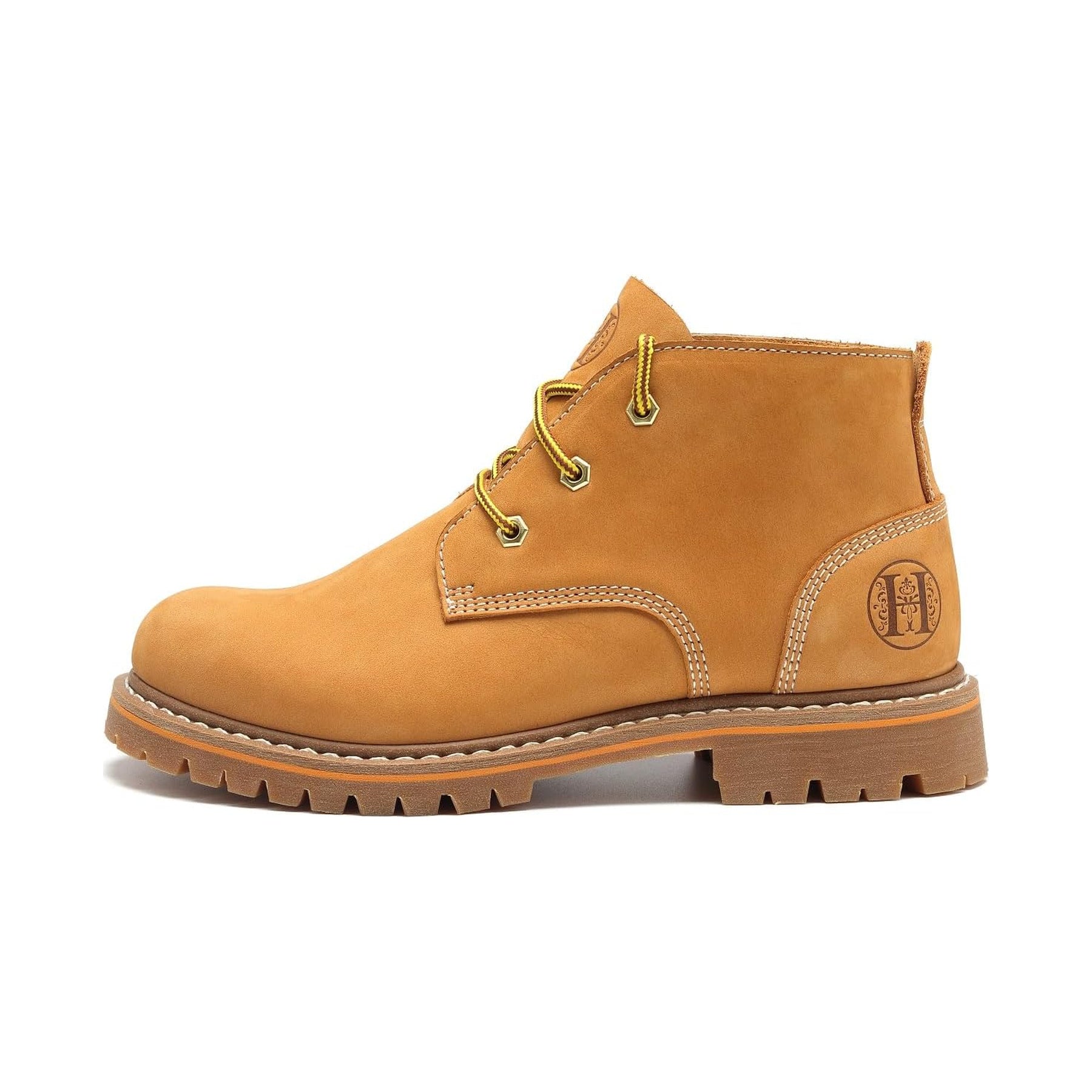 HANDMEN H82103 wheat soft toe chukka work boot on white background
