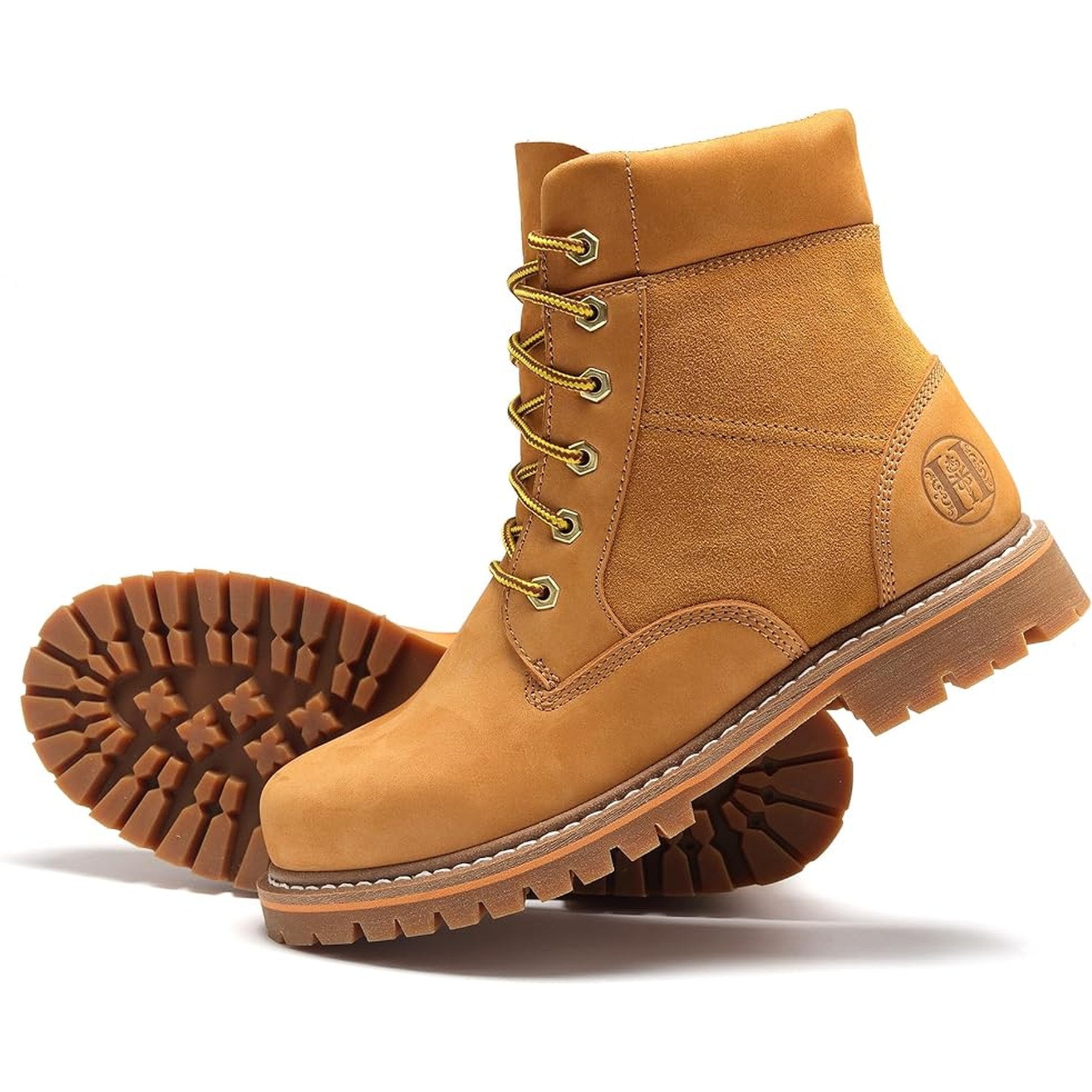 HANDMEN H84102 wheat work boot outsole angle