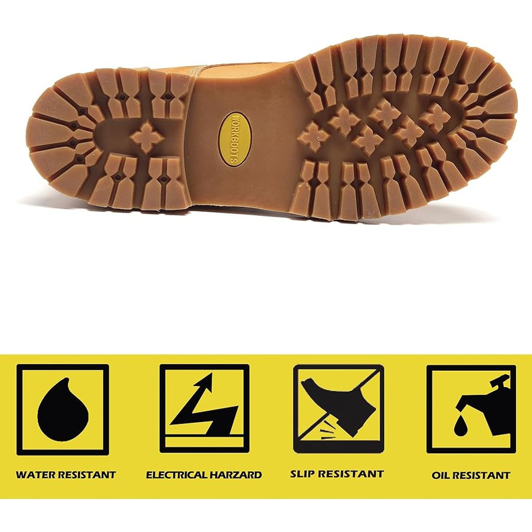HANDMEN H84102 rubber outsole and safety feature icons