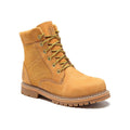 HANDMEN H84102 wheat soft toe heat resistant work boot on white background, toe facing right