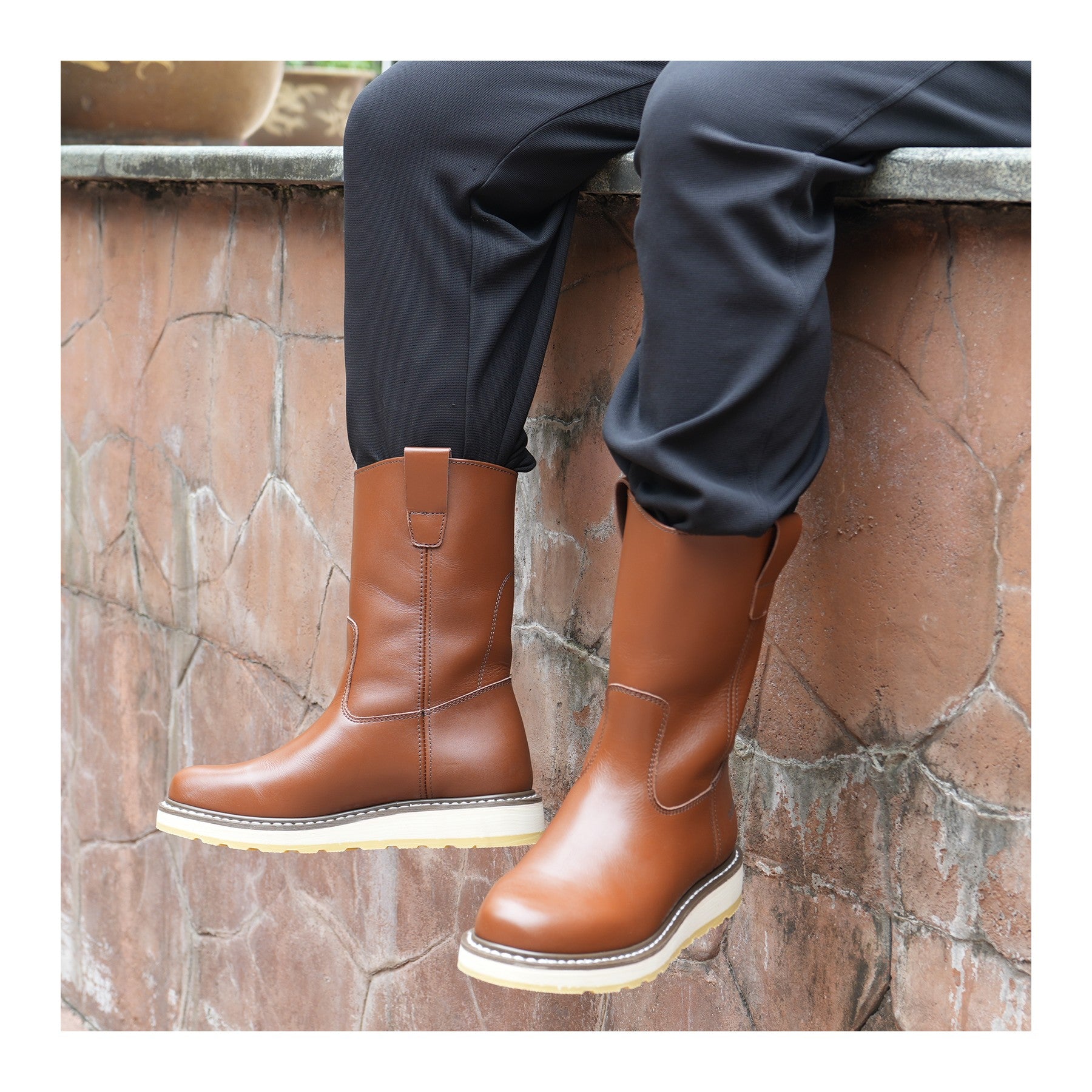 HANDMEN H86984 brown work boot outdoor wear view