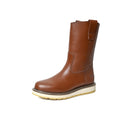 HANDMEN H86984 brown 10-inch soft toe pull-on work boot on white background