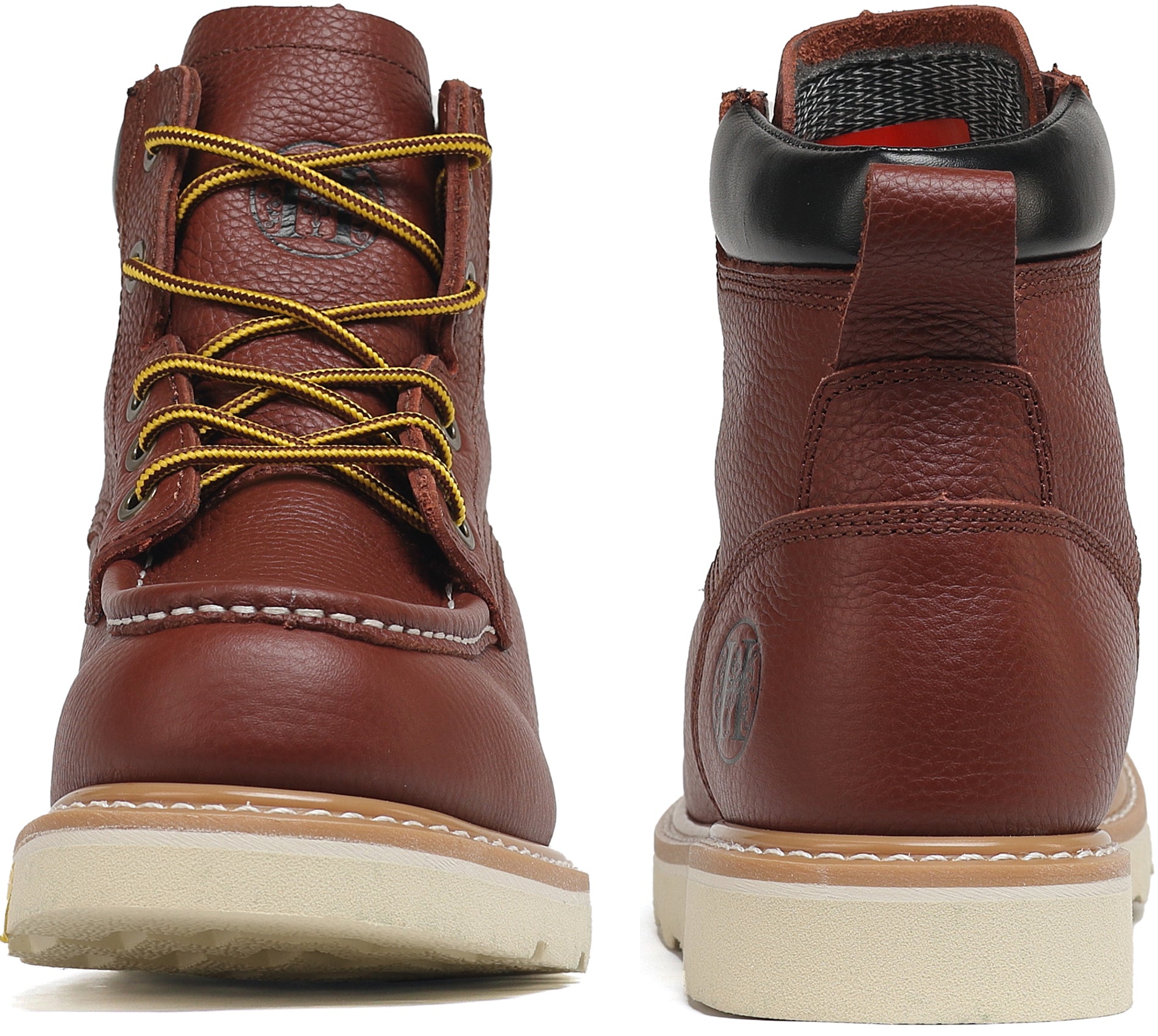 HANDMEN HVB303 brown soft toe moc toe wedge work boot image 8