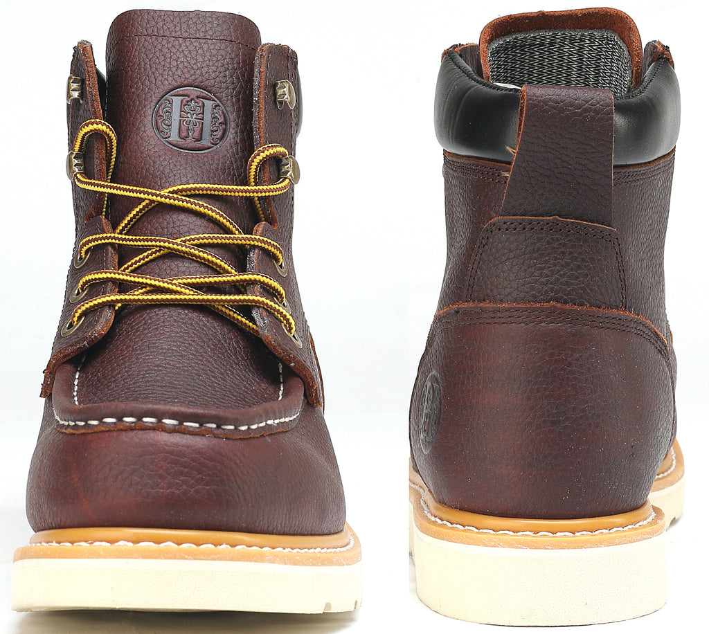 HANDMEN HVB305 brown soft toe moc toe wedge work boot image 13