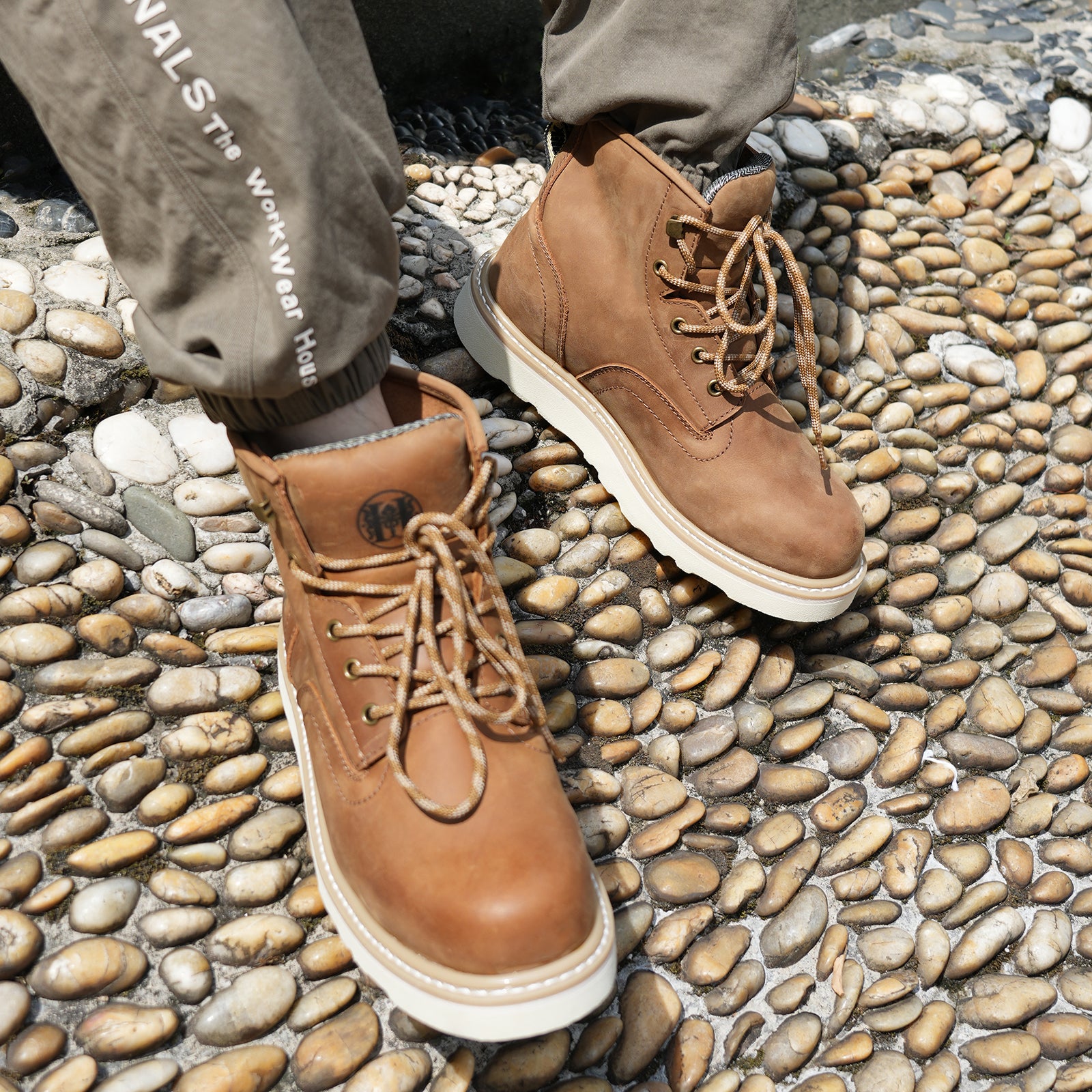 HANDMEN HVB805 brown soft toe plain toe wedge work boot image 1