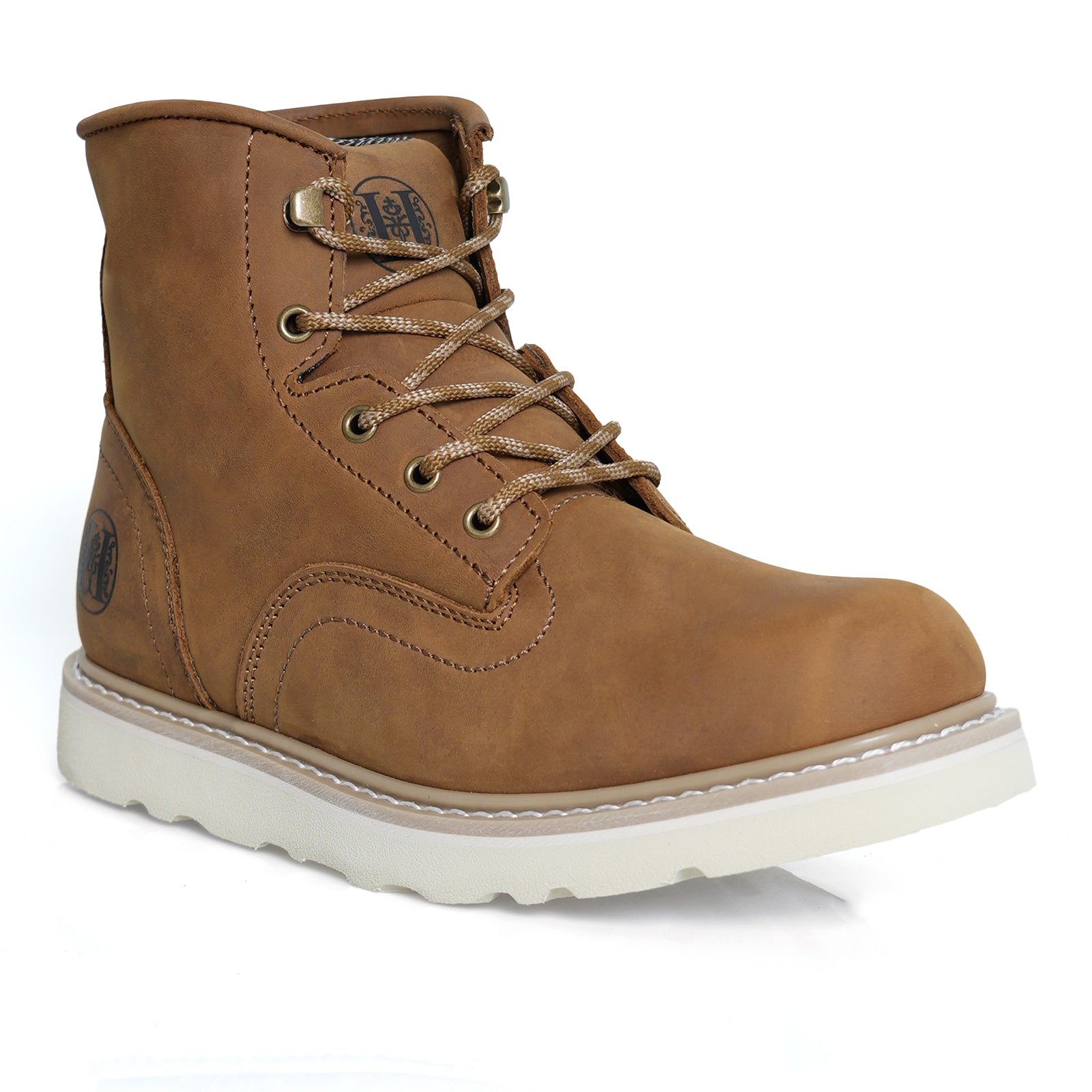 HANDMEN HVB805 brown soft toe plain toe wedge work boot image 2