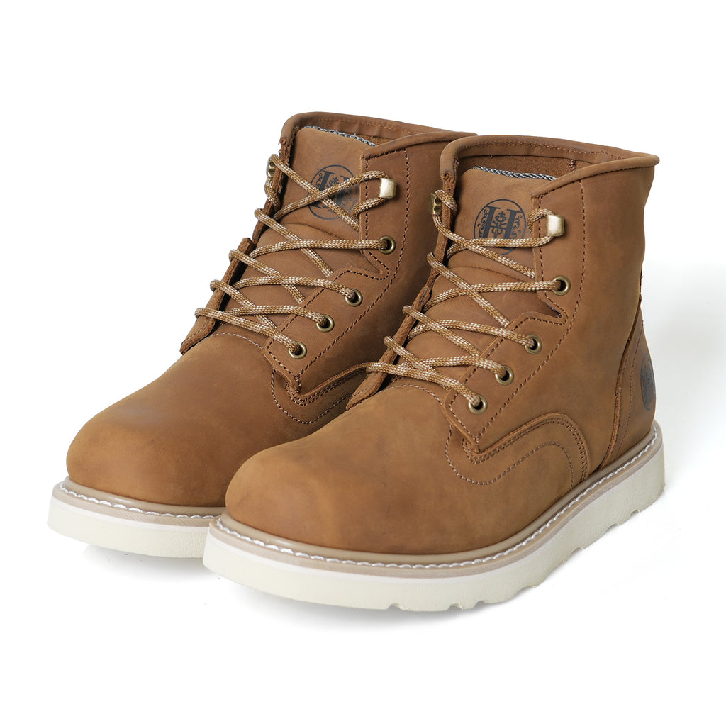 HANDMEN HVB805 brown soft toe plain toe wedge work boot image 5