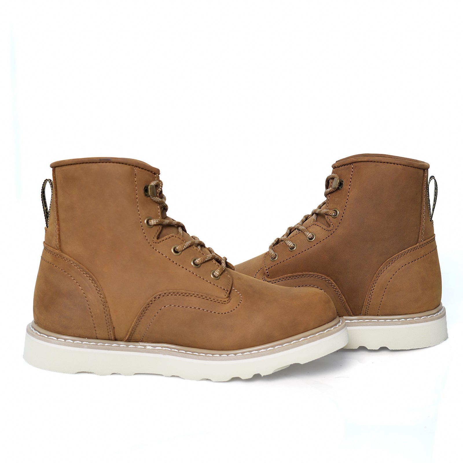 HANDMEN HVB805 brown soft toe plain toe wedge work boot image 6