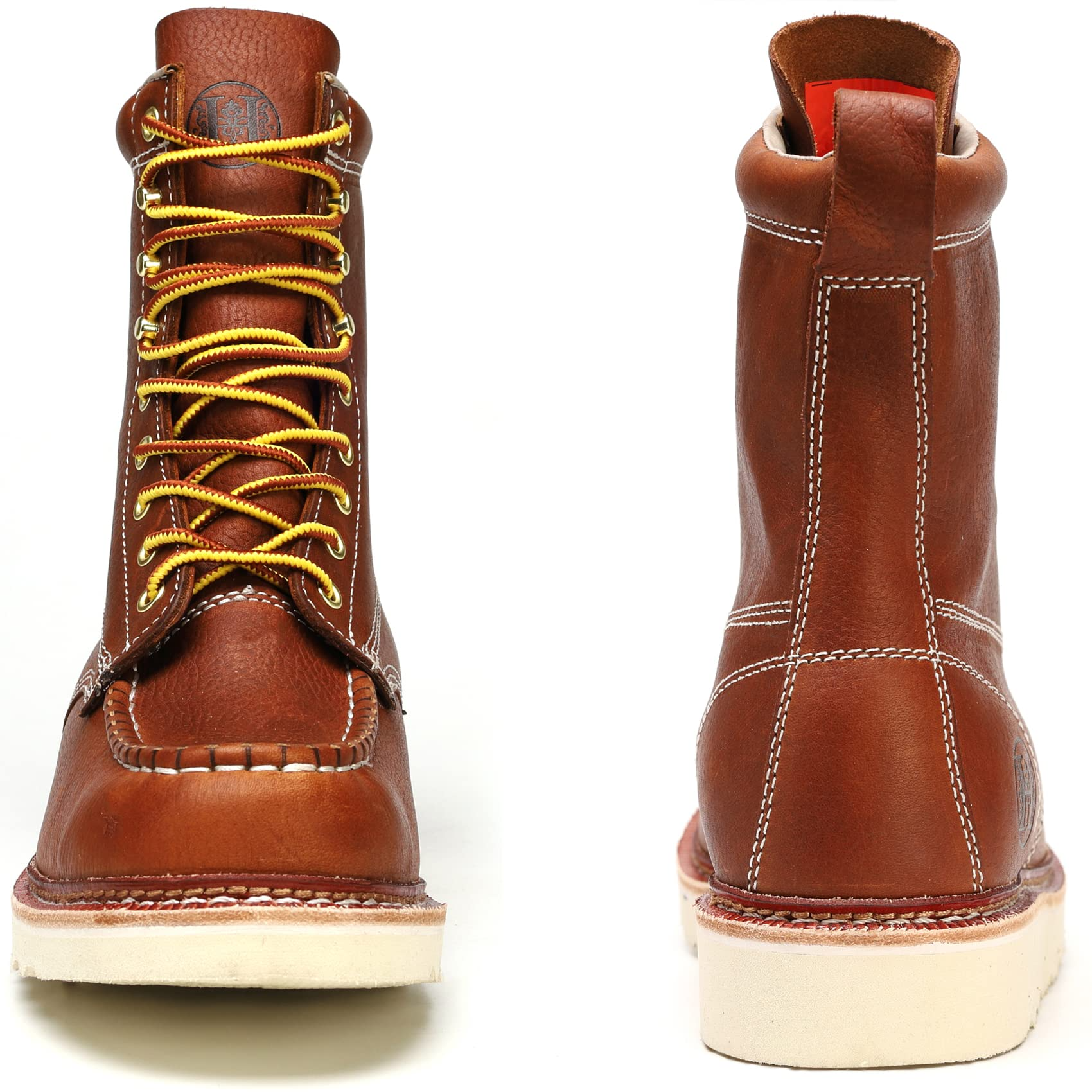 HANDMEN HVB808 brown soft toe moc toe wedge work boot image 5