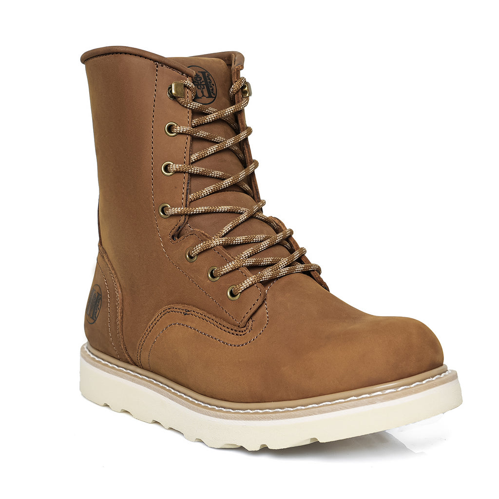 HANDMEN HVB809 brown soft toe plain toe wedge work boot image 1