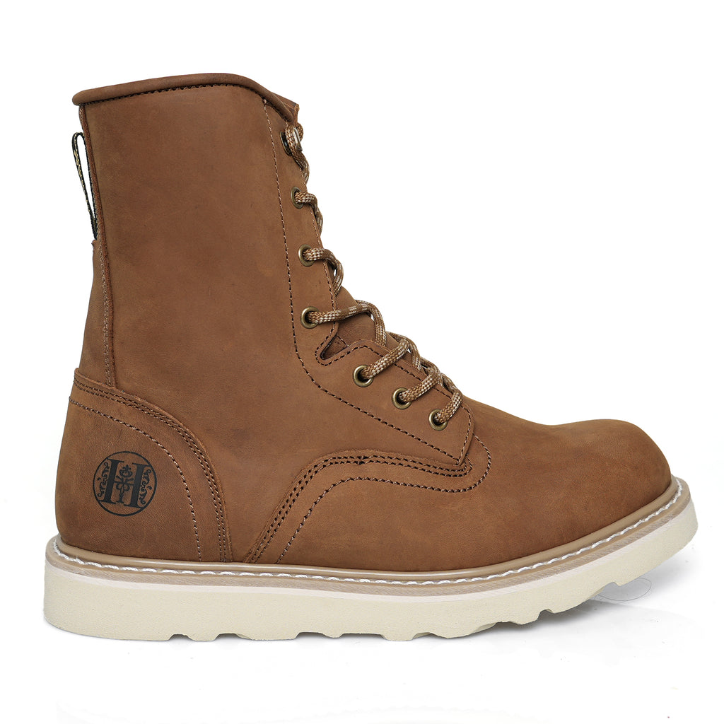HANDMEN HVB809 brown soft toe plain toe wedge work boot image 2