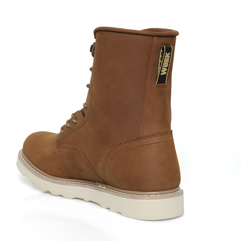 HANDMEN HVB809 brown soft toe plain toe wedge work boot image 4