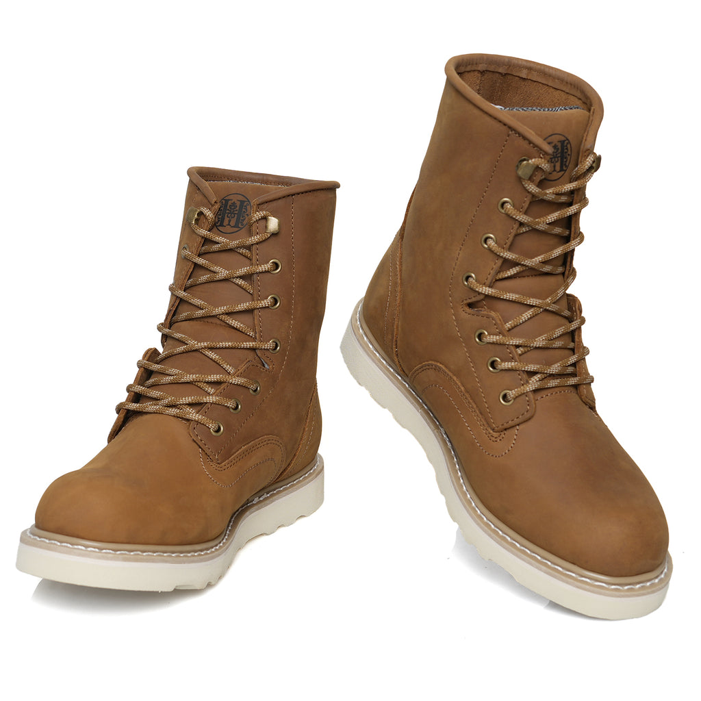HANDMEN HVB809 brown soft toe plain toe wedge work boot image 6