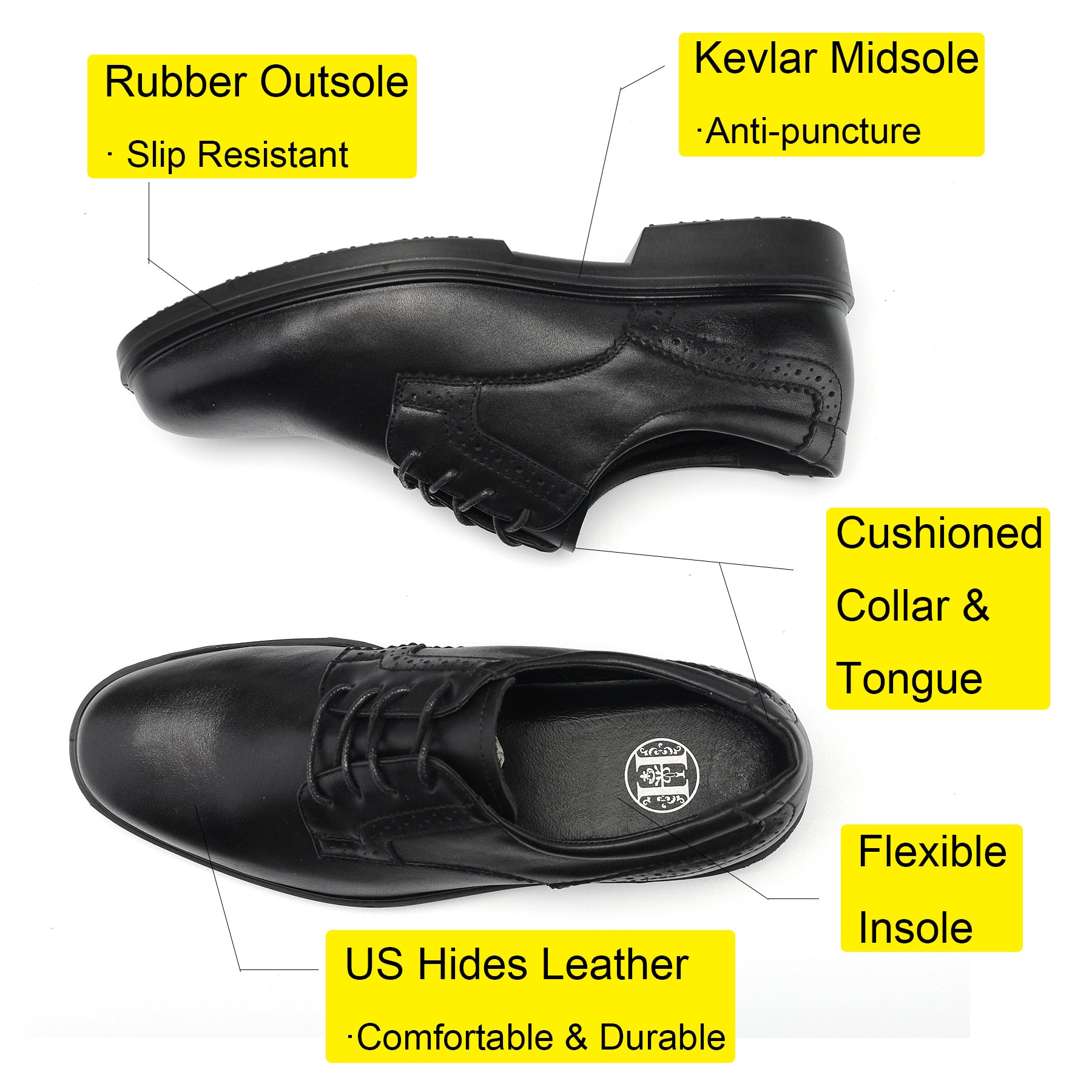 HANDMEN RV2102 black soft toe oxford work shoe image 5
